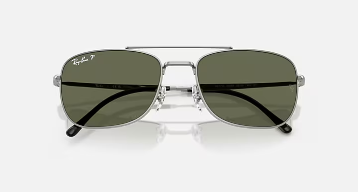 عینک آفتابی ری‌بن مدل RB3755 004/58 فریم گان‌متال عدسی سبز پلاریزه | Ray-Ban Gunmetal Green Polarized