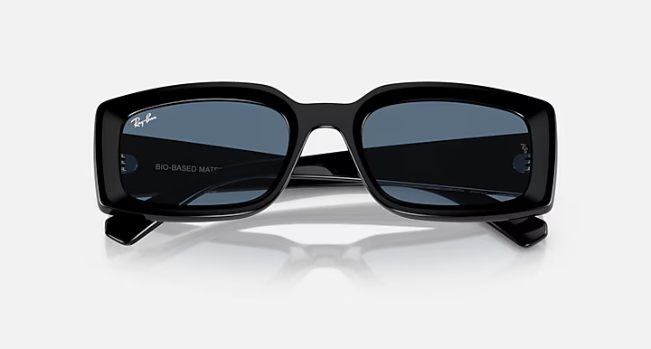 عینک آفتابی ری‌بن مدل کیلیان (Kiliane) RB4395F 6677/80 فریم استات زیست‌پایه مشکی براق عدسی آبی تیره