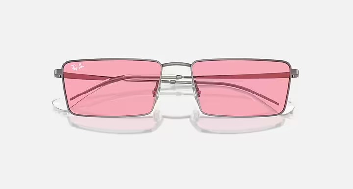 عینک آفتابی ری‌بن EMY Bio-Based مدل RB3741 004/84 با فریم نوک‌مدادی و لنز صورتی بیس‌بیولوژیک