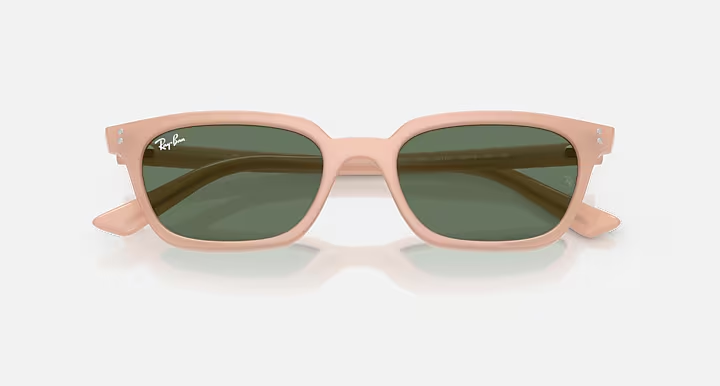عینک آفتابی ری‌بن مدل Zaya (زایا) RB4456F 6811/82 فریم صورتی طبیعی ابری Pink عدسی سبز روشن