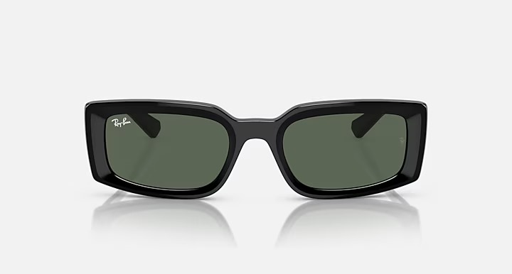 عینک آفتابی ری‌بن مدل کیلیان (Kiliane) RB4395F 6677/71 فریم استات زیست‌پایه مشکی براق عدسی سبز G-15