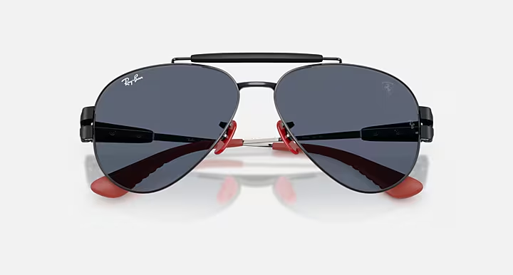 عینک آفتابی اورجینال ری‌بن فراری (Ferrari Collection) RB3762M F00987 فریم مشکی براق عدسی مشکی