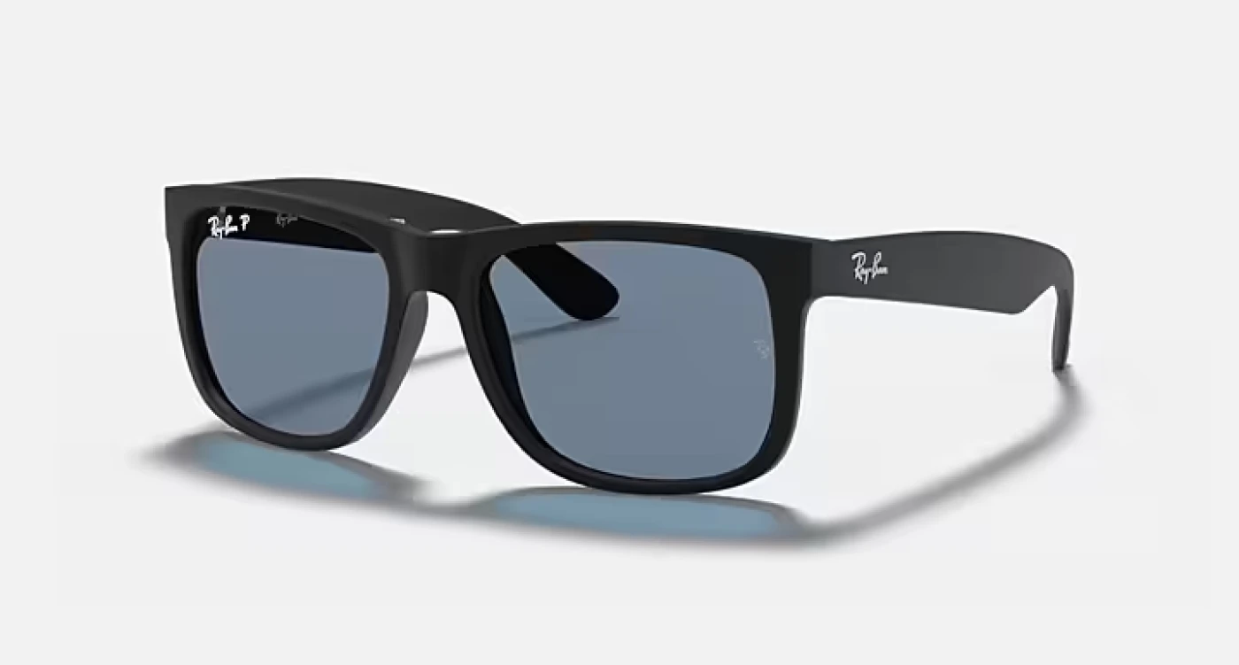 عینک آفتابی اورجینال ری‌بن جاستین کلاسیک ( Justin Classic) RB4165F 622/2V فریم NYLON مشکی مات و عدسی آبی تیره