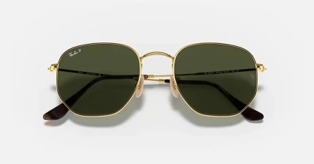 عینک آفتابی ریبن مدل شش‌ضلعی طلایی RB3548N 001/58 با عدسی G-15 پلاریزه