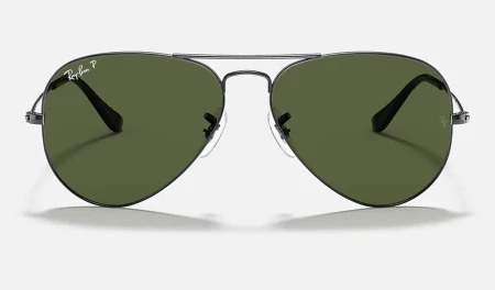 عینک آفتابی ریبن مدل خلبانی پلاریزه AVIATOR RB3025 004/58 | عدسی سبز پلاریزه فریم نوک‌مدادی