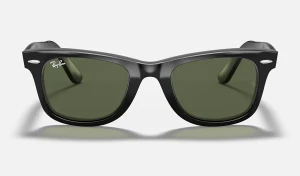عینک آفتابی ویفرر اصل Ray-Ban مدل RB2140F 901 با فریم مشکی و عدسی G-15 سبز کلاسیک