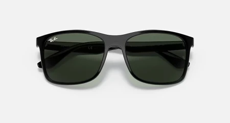 عینک آفتابی کلاسیک با فریم مشکی براق و شیشه سبز G-15 مدل RB4232